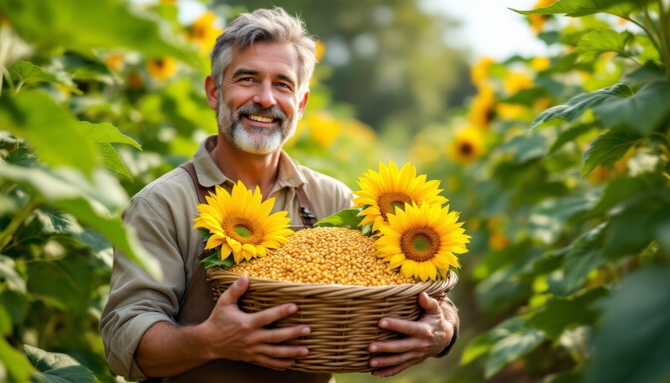 combien de tournesol pour 1 litre d huile