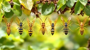 différentes espèces de guêpes