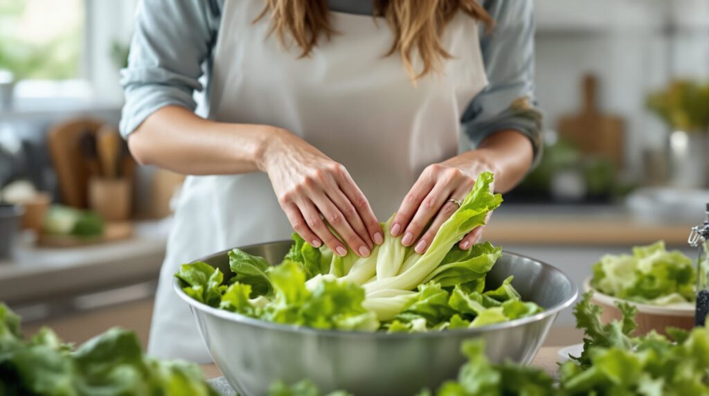 blanchir les salades frisées