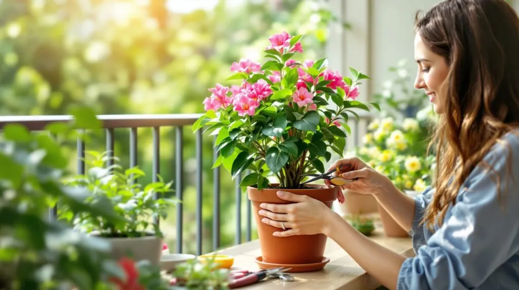 entretien dipladenia en pot