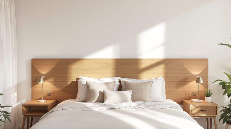 Harmonie naturelle : sublimez votre chambre avec une tête de lit en bois design