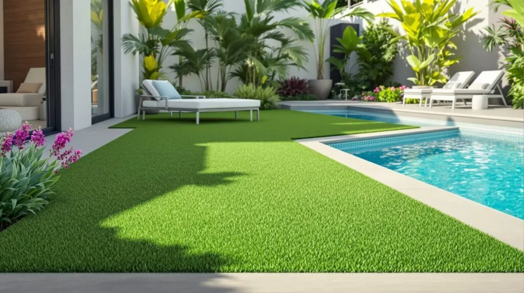 gazon synthétique piscine