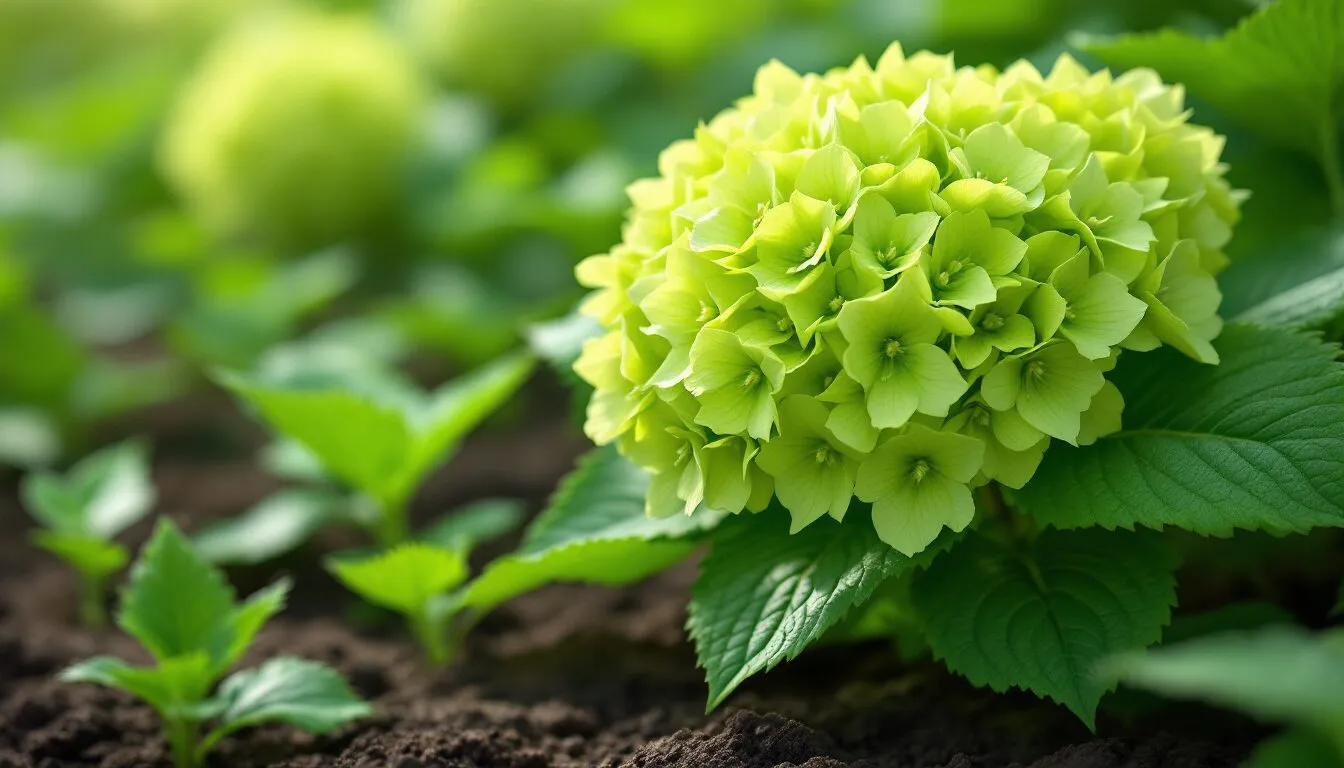 hortensia fleur verte