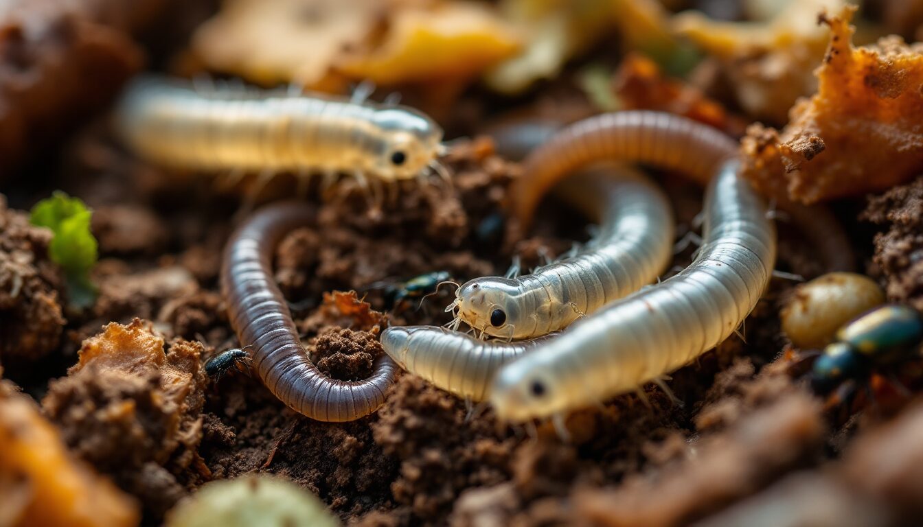 asticots dans composteur