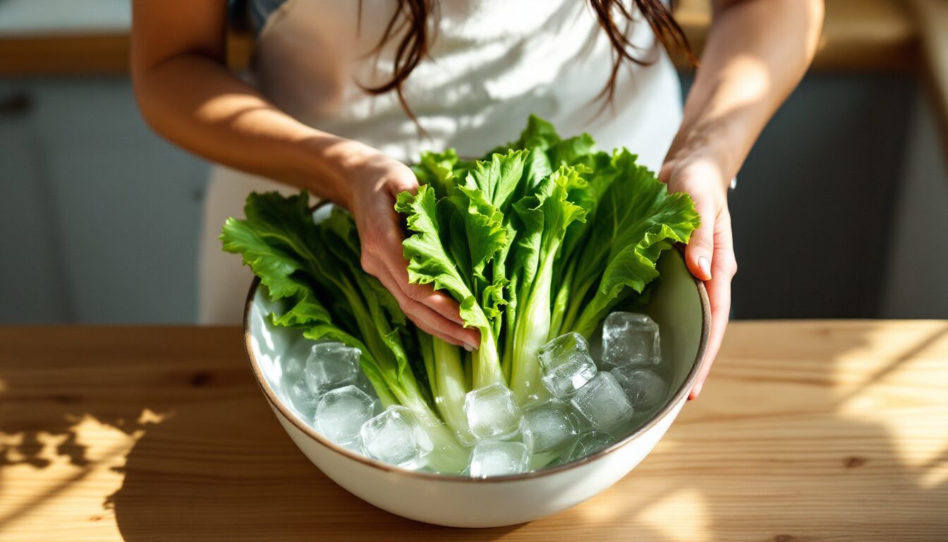 blanchir les salades frisées