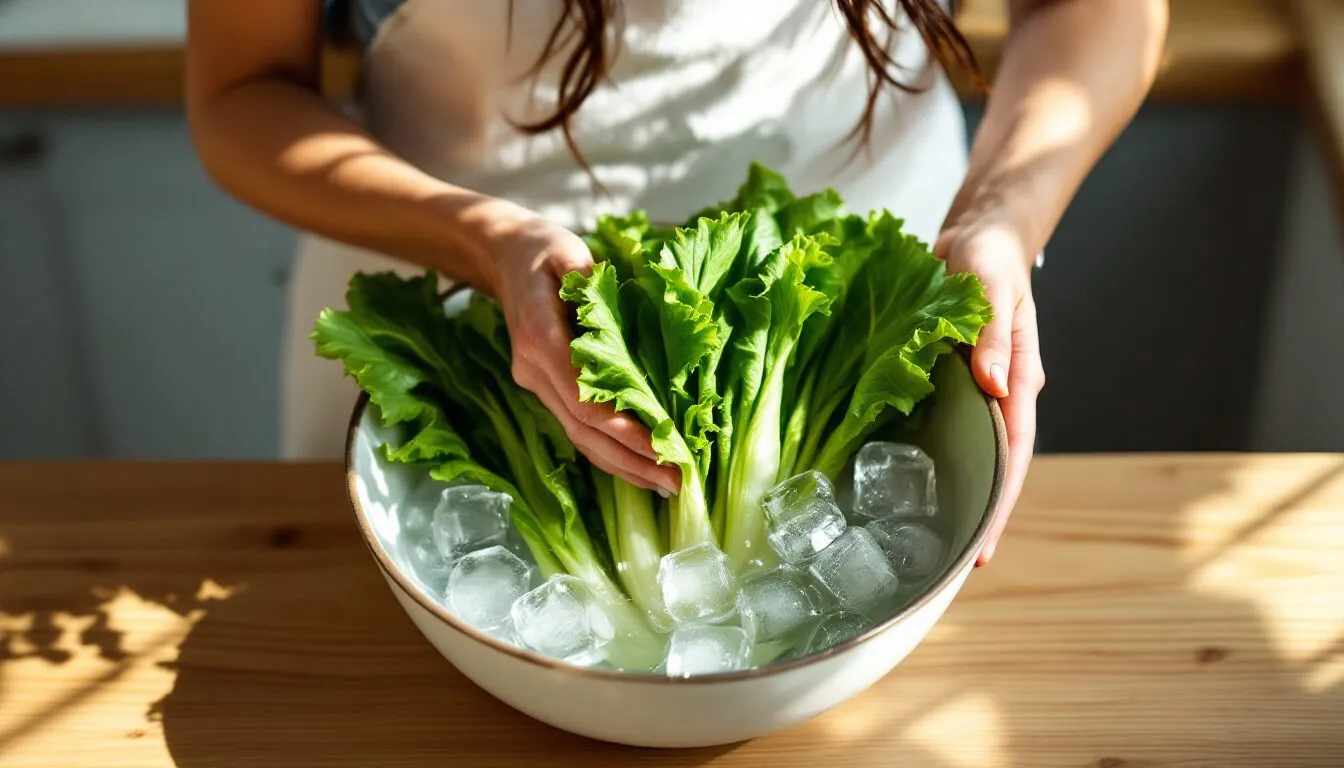 blanchir les salades frisées