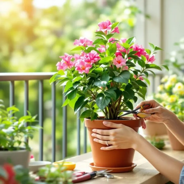 entretien dipladenia en pot