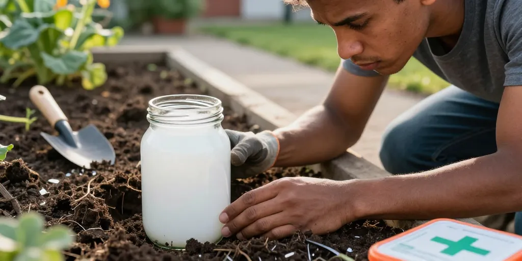 gros verre blanc dans la terre
