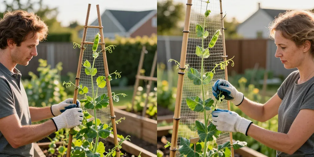 tuteur petit pois action