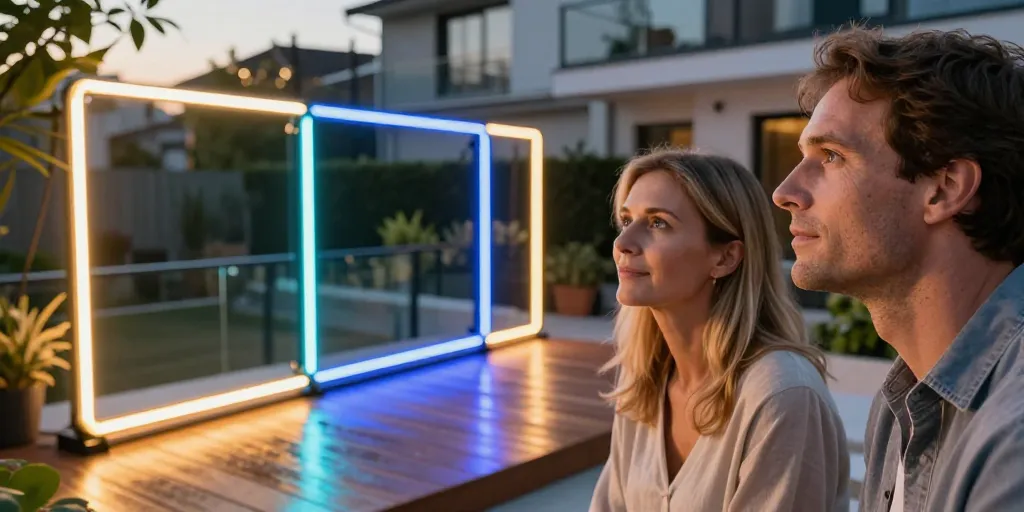 Néon LED en extérieur : terrasse, jardin, façade, ce qui marche vraiment en 2026