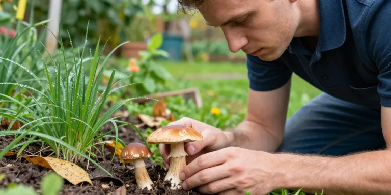 champignon qui poussent dans le jardin