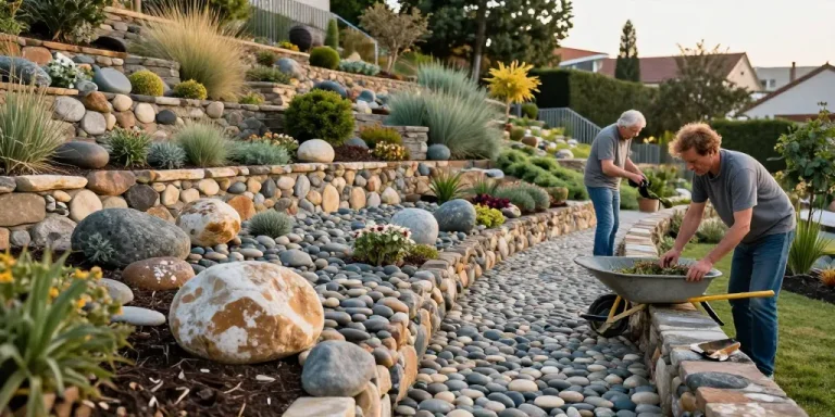 Comment aménager un jardin en pente avec des cailloux ?