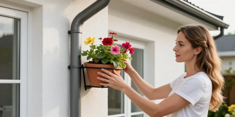 pot de fleur gouttiere