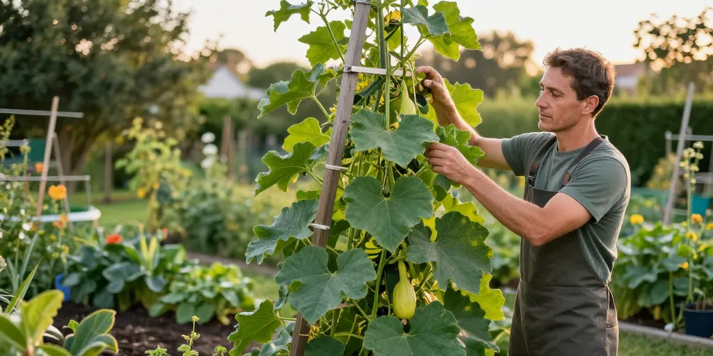 structure pour faire grimper les courges