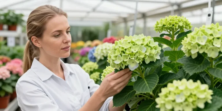 hortensias fleurs vertes