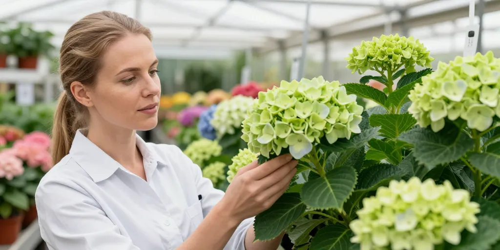 hortensias fleurs vertes