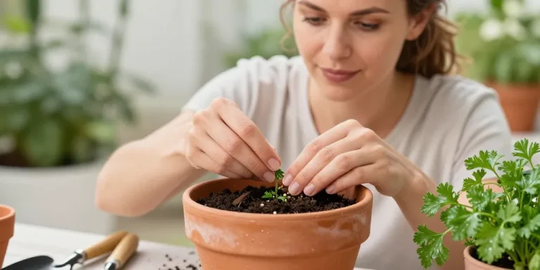 plantation du persil en pot