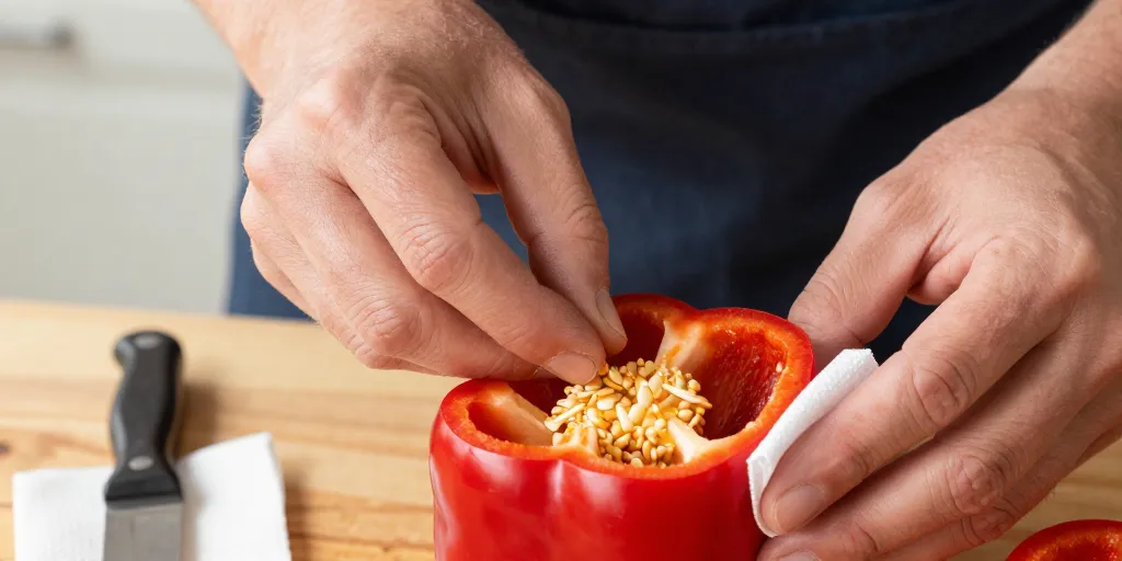 récupérer graine poivron