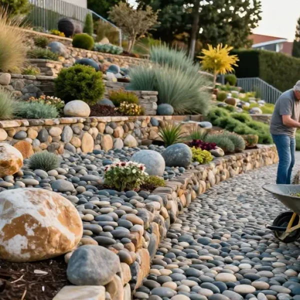 Comment aménager un jardin en pente avec des cailloux ?