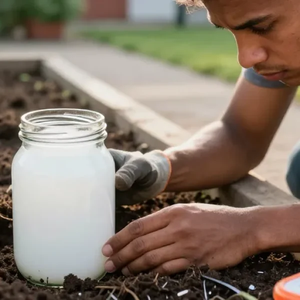 gros verre blanc dans la terre