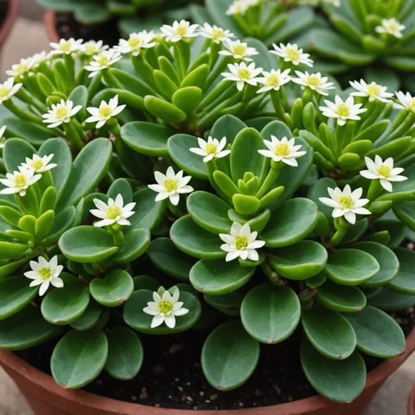 arbre de jade fleuri